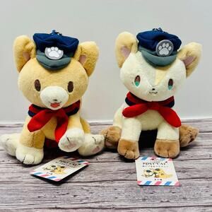 Eringi & Porcini Post Cat Neko Plush Set of Two Japan Import US Seller